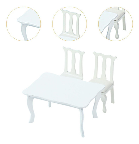 1:12 Mesa De Muñecas Y Silla Juego De Artesanías De Hobby