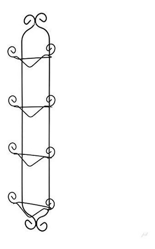 Economía De 4 Niveles Placa Negro Vertical Wall Rack.