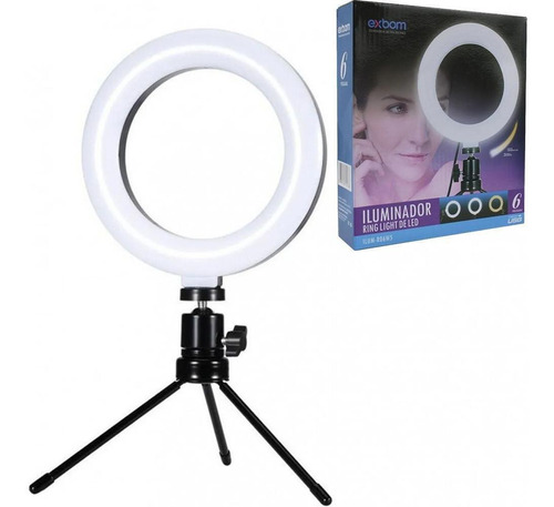 Iluminador Led Ring Light 6 16cm 3200/5000k C/ Tripe 12,5cm