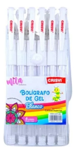 Paquete De Lapiceros En Gel Blancos Crisvi.