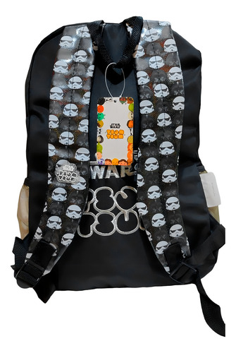 Mochila Escolar Star Wars Soldado Asalto Tsum Tsum Niños Color Negro Diseño De La Tela Lisa