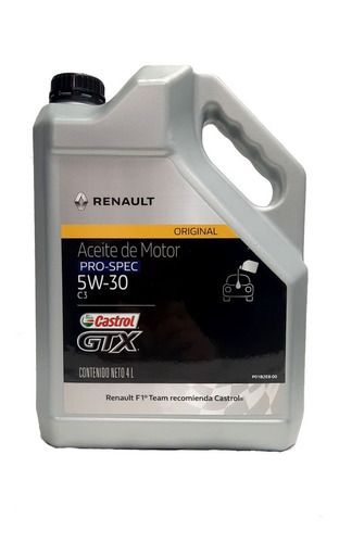 Aceite Original Renault Castrol Gtx Sintetico 5w-30 X 4lt