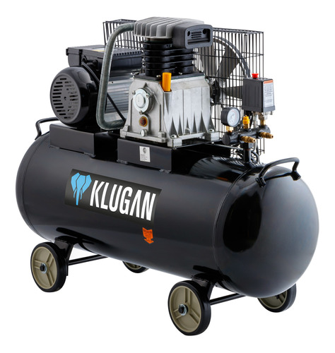 Compresor De Aire Eléctrico Portátil Klugan Cdm-100 Negro Mando Correa 220v 50hz