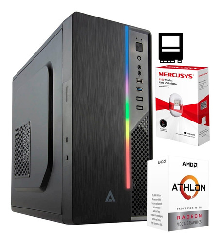 Pc Escritorio Cpu Amd Athlon 3000g 16gb Ram 240 Gb Ssd Wi Fi