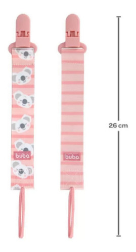 Kit Com 2 Prendedores De Chupeta Coala Rosa 14496 - Buba