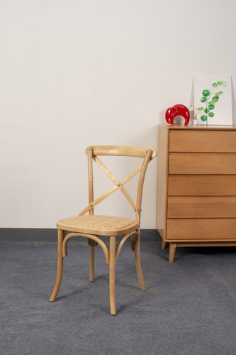 Imagen 4 de 7 de Silla De Comedor Vienesa Cross Madera Beech Asiento De Ratan