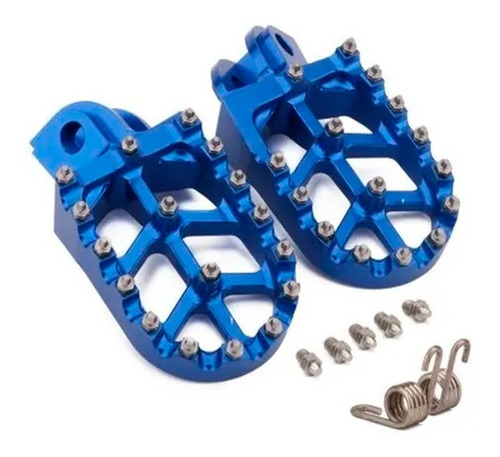  Pedalin Ancho Aluminio Yam Yz Yzf Todas Azul Motorace 