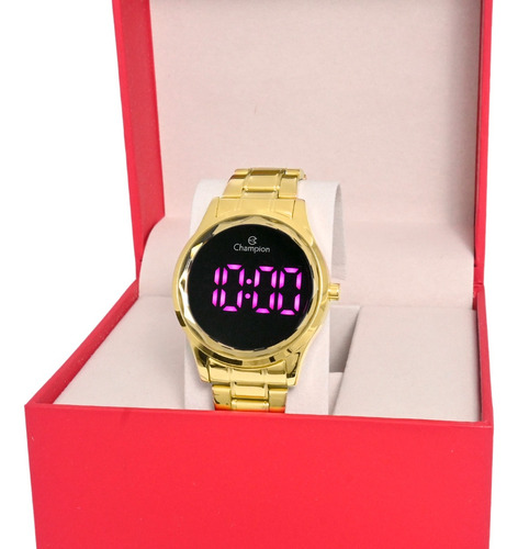 Relógio Champion Feminino Digital Led Ch48019v Dourado