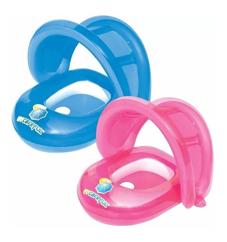 Bote Bebe Filtro Uv Silla Salvavida Techo Inflable Pileta Color Azul