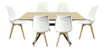 Comprar Set De Comedor Mesa Extensible 160x80 +6 Sillas Tulip Blanca