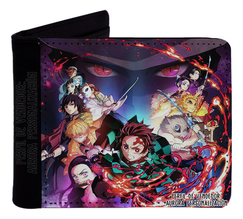 Billetera Cartera Cuero Sintético Demon Slayer Anime 08