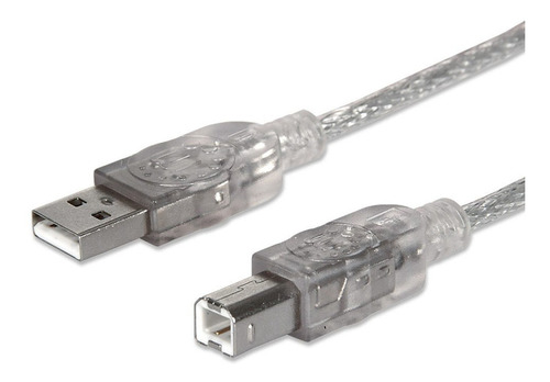 Cable Usb Manhattan V2.0 A-b  5.0m Plata 345408