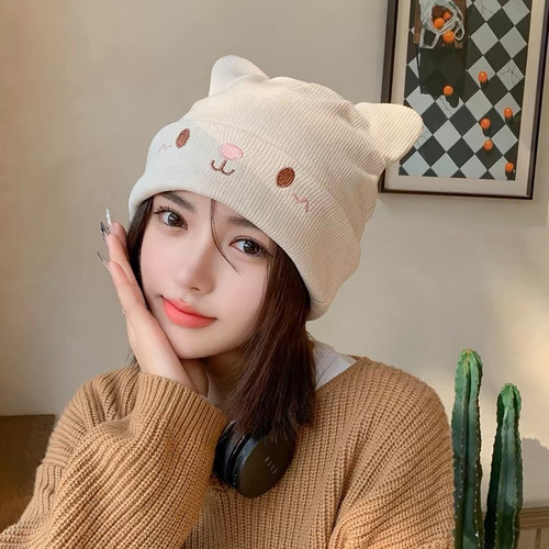 Lindo Gorro Gato Mujer Con Forro Polar Para Mayor Calidez