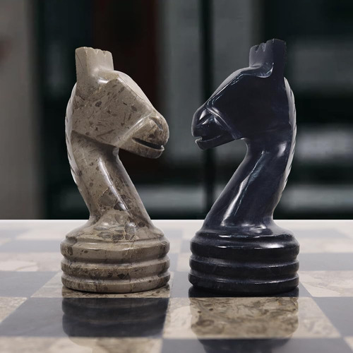 Juego De Ajedrez En Mármol De 30,5 Cm, Elegante Y Único