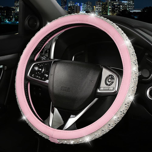 Funda Para Volante Diamante Imitacion Cristal Mujer Niña 15 