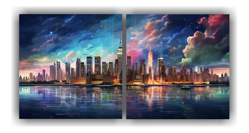 60x30cm Lienzos De Tela Forma Original De Nueva York Con Luc