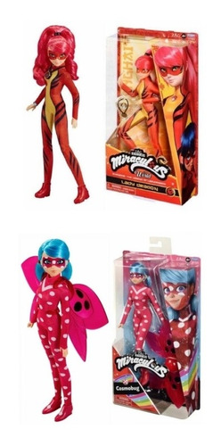 Miraculous Ladybug 2 Pack Cosmobug + Lady Dragon Figuras 