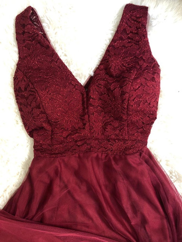 vestido de festa cor marsala mercado livre