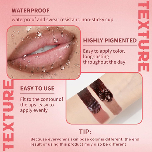 2 Colores Peel Off Lip Liner Stain Con Brillo Labial Nutriti