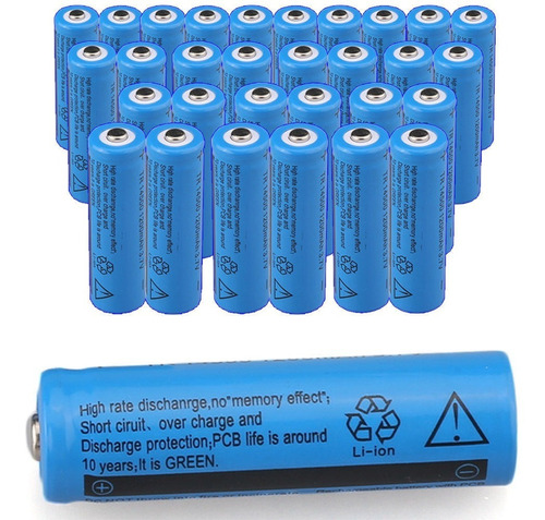 20pcs 14500 3.7v 1200mah Litio Li-ion Batería Recargable Bat