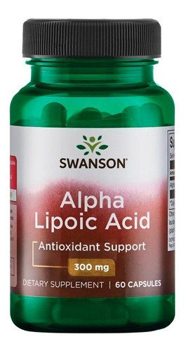 Acido Alpha Lipoico (ala) 300 Mg/ 60 Caps Swanson Sabor Sin Sabor