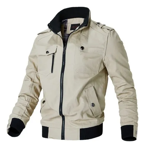 Chamarra beige hombre 2025