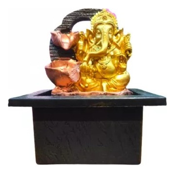 Fuente De Agua Ch I Ganesha Dorada  Alto: 20 Cms