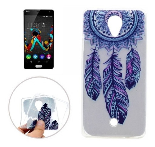 Wiko Feel Feather Pattern Estuche Protectora Tpu Suave