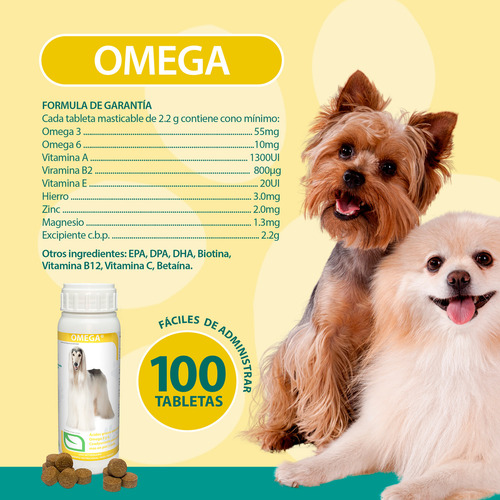 Artroflex Y Omega Ruiland Combo 200 Tabletas Vitaminas para Perro