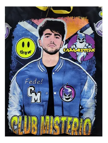Buzo Club Misterio Capucha Brilla Oscuridad Frisa Premium