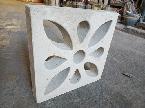 Ladrillo Decorativo Cemento Flor 40x40x6.5