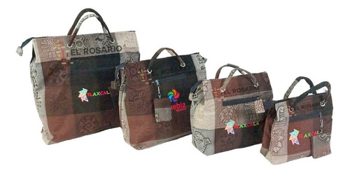 Bolsa Artesanal Con Bordado Personalizado Jumbo (10pack) Color Café Canela