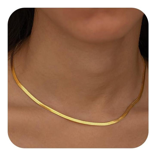 Chesky 14 K Banhado A Ouro Cobra Corrente Colar De Ouro Espi
