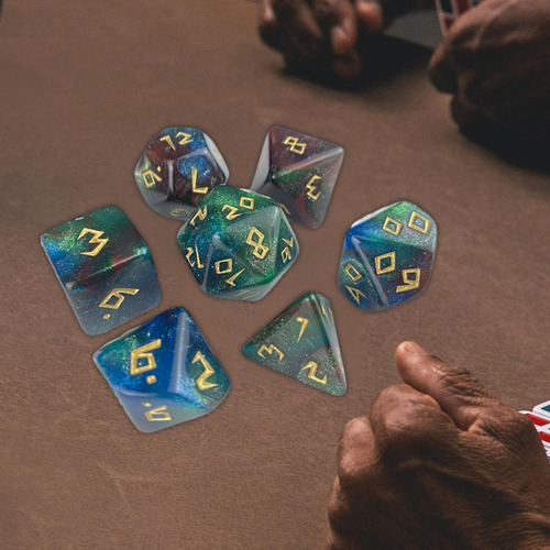 Juego De Dados Poliédricos D20 D12 D10 D8 D6 D4, 7 Piezas