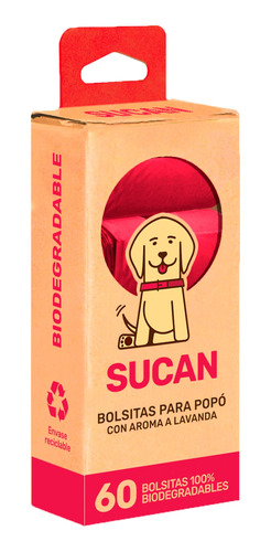 Bolsitas Para Popó Biodegradables 60 Unidades - Sucan