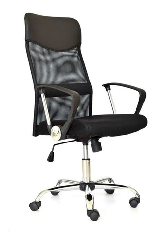 Silla Gerencial Negra En Malla Para Oficina Giratoria Modern