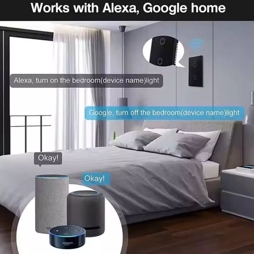 Interruptor Inteligente Wifi 3 Botoes Touch Tuya Smart Life Alexa Google Home Google Assistant Smart 110v 220v