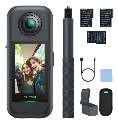 Akaso Câmera De Ação 360 5,7 K,72 Mp À Prova De Intempéries - Com...