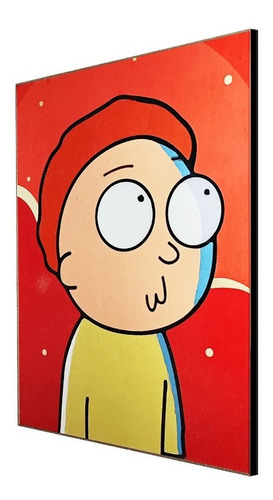 Cuadro Decorativo Rick Y Morty 18 X 24 Cms Reflectivo Morty