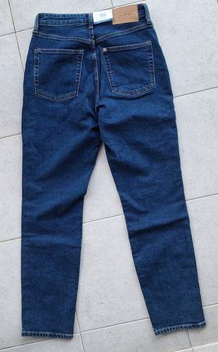 Pantalón Jean Mujer Azul Oscuro H&m Original Nuevo Talle 38