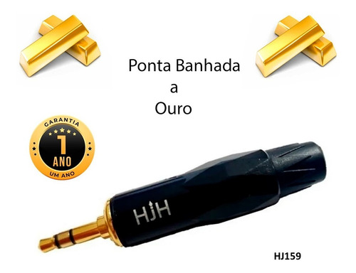Imagem 2 de 2 de Plug Hj159 P2 Hjh Com Ponta Banhada A Ouro