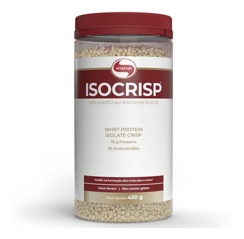 Isocrisp 450g Vitafor - Proteina Isolada Em Crisp Sabor Sem sabor