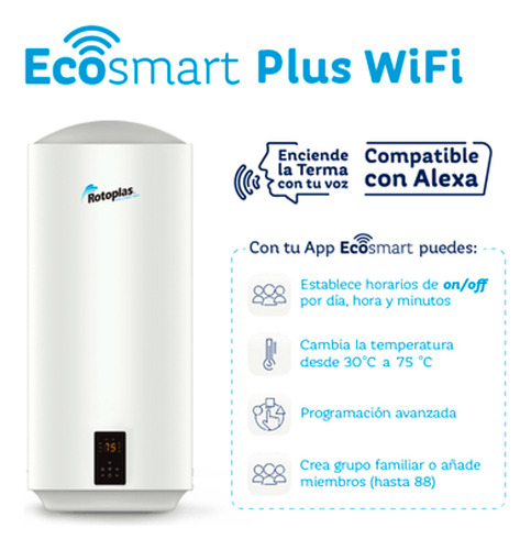 Terma De Acumulación Rotoplas Ecosmart Wifi 80l