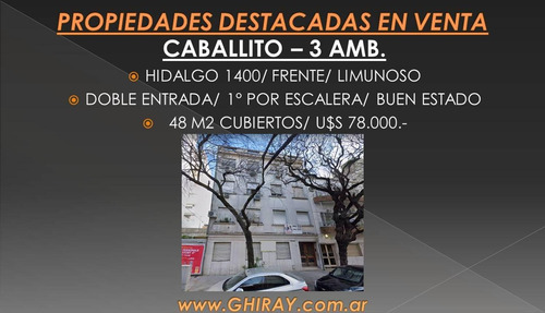 Imagen 2 de 19 de 3 Amb. Caballito, Hidalgo 1400. Frente, Buen Estado