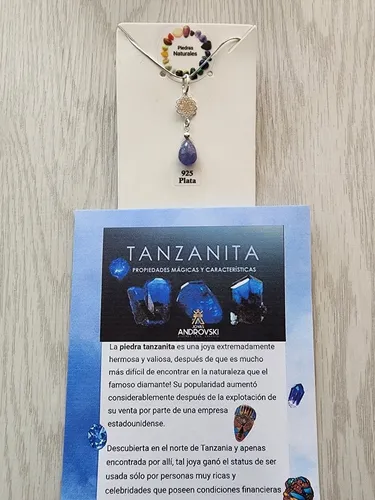 Colgante Piedra Tanzanita 36.2mm , Contra La Envidia , Plata