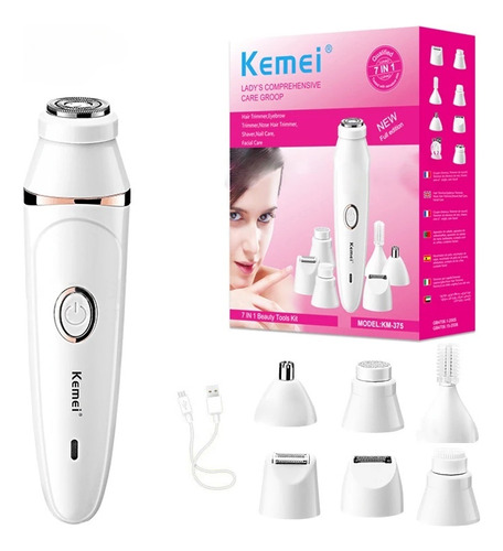 Máquina De Afeitar Multifuncional Para Mujer Kemei Km-375 7