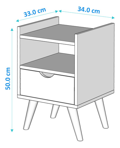 Mesa De Cabeceira Cama Box 1 Gaveta Com Nicho Branco Móveis Barboza