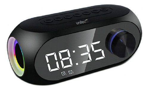 Parlante Reloj Despertador Bluetooth Con Luces Lp 2s Unitec Color Negro