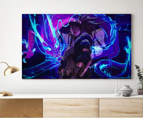 Cuadro Decorativo Artístico Akali Personaje Lol 28x41cm