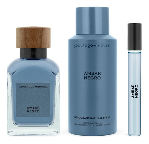 Set de Perfume Adolfo Dominguez H. Ámbar Negro de 1 Ml